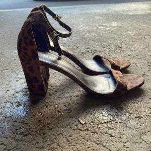 Cheetah print strappy heels